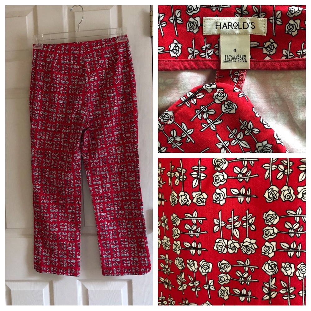 Harold’s rose print pants/capris